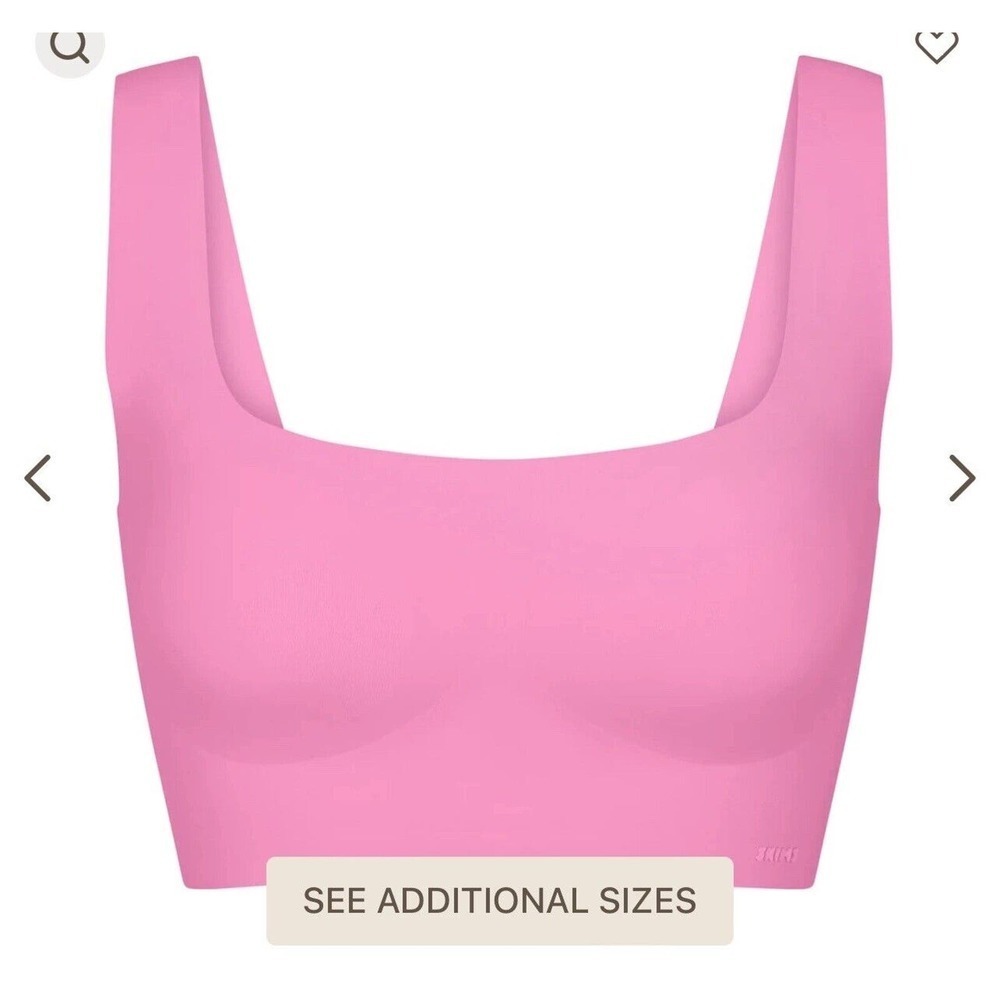 Skims Naked Plunge Longline Bralette Pink, New Size DD